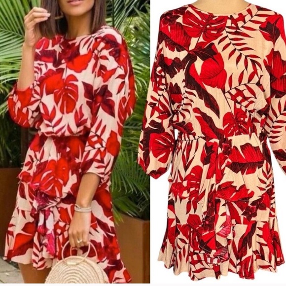 JOHANNA ORTIZ X H&M Flounced Leaf Print Dr… - Picture 5 of 6